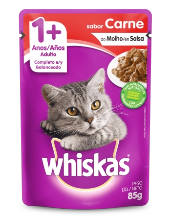 WHISKAS® Sachê Adulto Sabor Carne ao Molho 85g