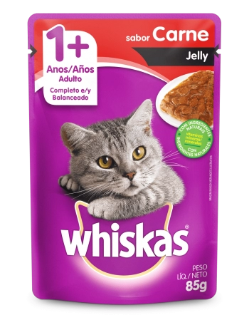 WHISKAS® Sachê Adulto Sabor Carne Jelly 85g