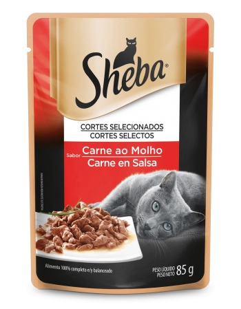 Ração Úmida Sheba Sachê para Gatos Adultos Sabor Carne 85g
