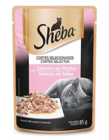 Ração Úmida Sheba Sachê para Gatos Adultos Sabor Salmão 85g
