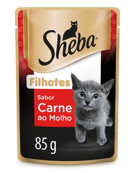 Ração Úmida Sheba Sachê para Gatos Filhotes Sabor Carne 85g