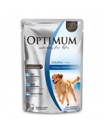 Ração Úmida Optimum Sachê para Cães Adultos Sabor Frango - 100g