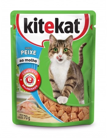 KITEKAT® Sachê Peixe ao Molho para Gatos Adultos 70g