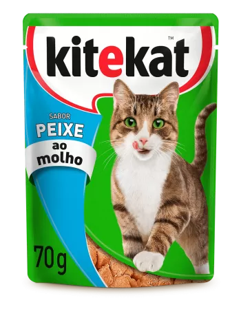 KITEKAT® Sachê Peixe ao Molho para Gatos Adultos 70g