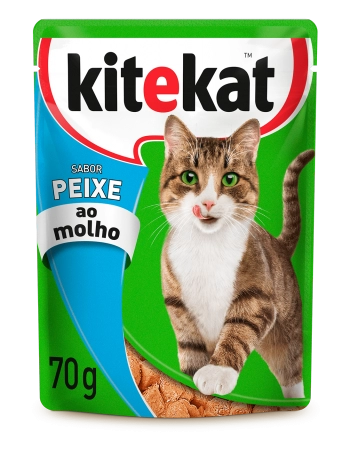 KITEKAT® Sachê Peixe ao Molho para Gatos Adultos 70g