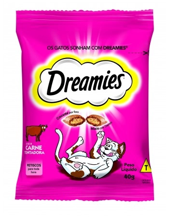 Petisco Dreamies Carne Para Gatos Adultos 40g