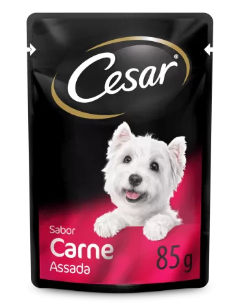Ração Úmida Cesar Sachê Cortes Selecionados Carne Assada ao Molho para Cães Adultos 85g