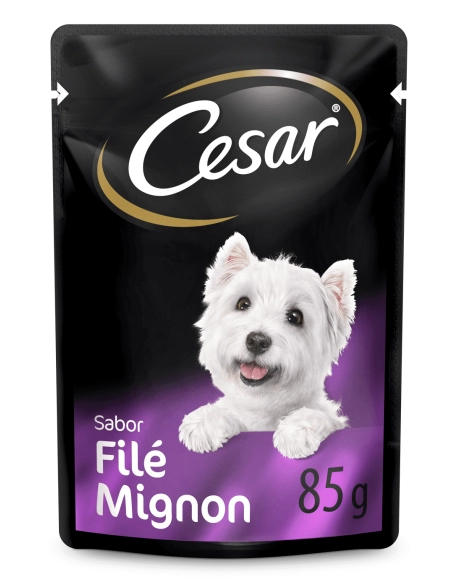 Ração Úmida Cesar Sachê Cortes Selecionados Filé Mignon para Cães Adultos 85g