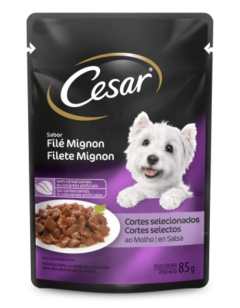 Ração Úmida Cesar Sachê Cortes Selecionados Filé Mignon para Cães Adultos 85g