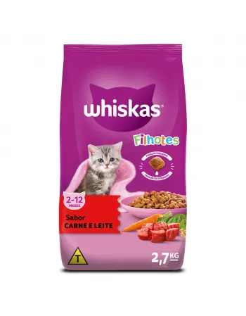 WHISKAS® para Gatos Filhotes Sabor Carne e Leite 2,7kg