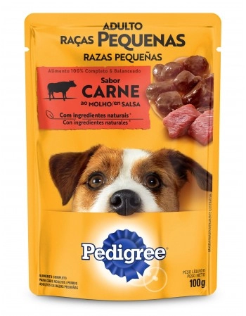 PEDIGREE® Sachê Adulto Raças Pequenas Sabor Carne ao Molho 100g