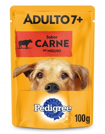 PEDIGREE® Sachê Adulto 7+ anos Sabor Carne ao Molho 100g