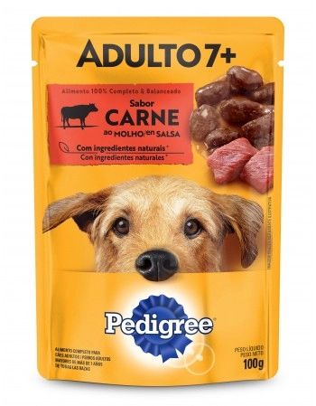 PEDIGREE® Sachê Adulto 7+ anos Sabor Carne ao Molho 100g