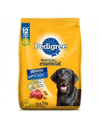 PEDIGREE® Ração Nutrição Essencial Para Cães Adultos Sabor Carne 15kg
