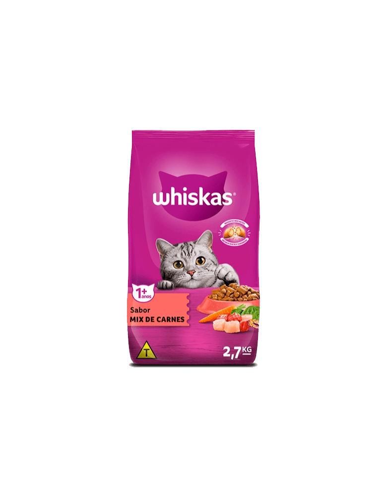 WHISKAS® Adulto Sabor Mix de Carnes 2,7kg