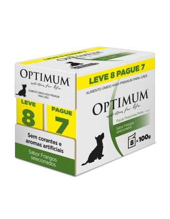 Optimum Sachê Cães Adultos Pequeno/Mini Frango Leve 8 Pague 7