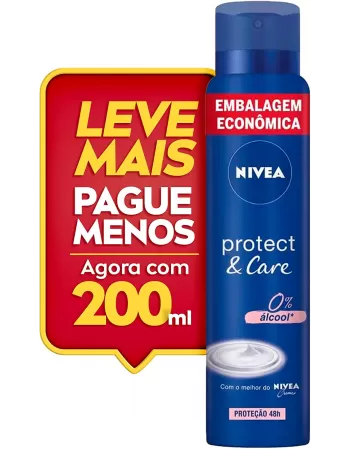 Nivea Desodorante Antitranspirante Aerosol Protect & Care Feminino Promo 200ml