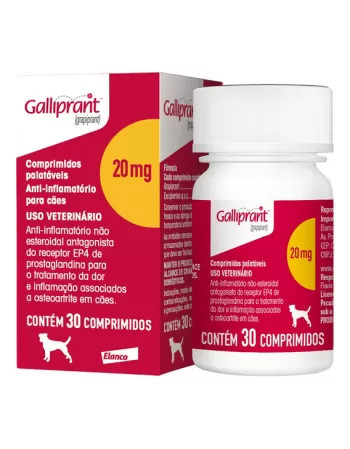 Galliprant™ Tratamento da dor e inflamação associados à OA canina 20mg com 30 Comprimidos