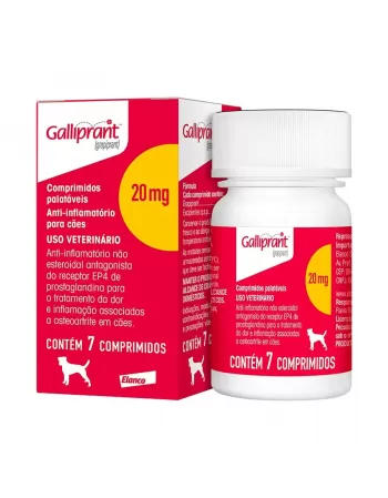Galliprant™ Tratamento da dor e inflamação associados à OA canina 20mg com 7 Comprimidos