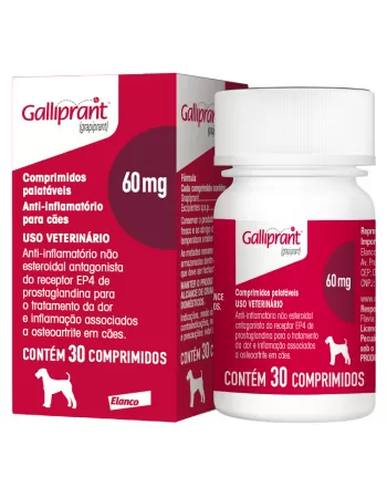 Galliprant™ Tratamento da dor e inflamação associados à OA canina 60mg com 30 Comprimidos