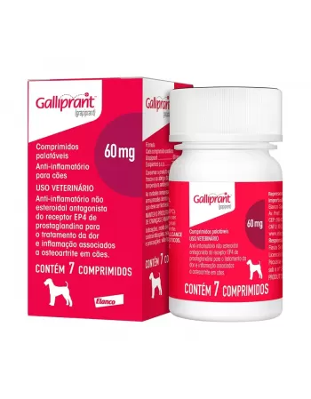 Galliprant™ Tratamento da dor e inflamação associados à OA canina 60mg com 7 Comprimidos
