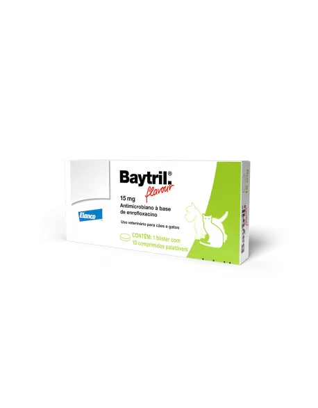 Baytril® Antibiótico para infecções cães e gatos 15mg