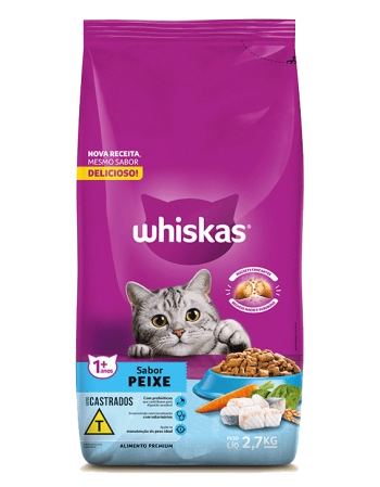 WHISKAS® Gatos Castrados sabor Peixes 2,7kg