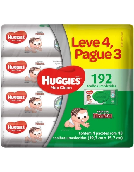 Huggies Toalha Umedecida Max Clean Leva 4 Pague 3